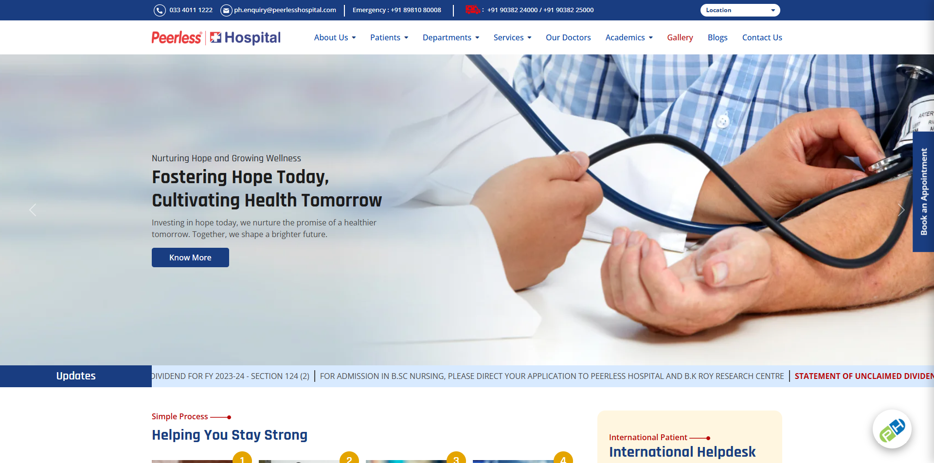 Peerless Hospital desktop preview
