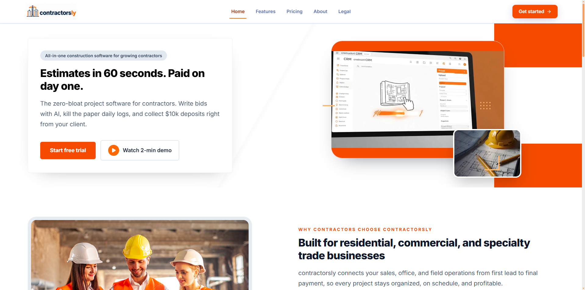 Contractorsly desktop preview
